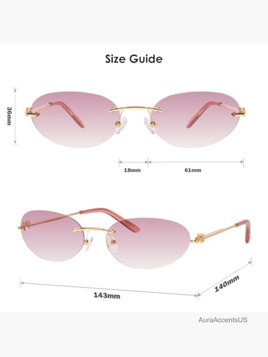 Y2K Oval Rimless Sunglasses Neo Matrix Style UV400 Metal Frame